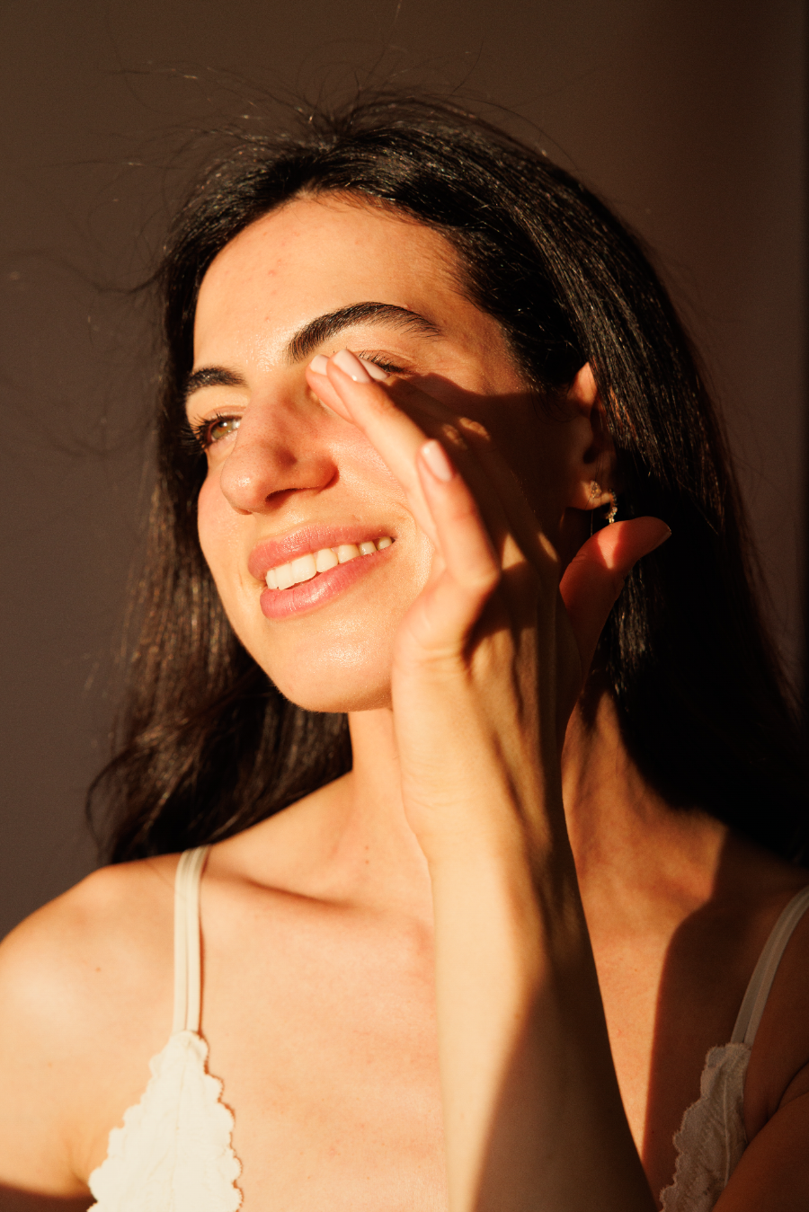 Natural, unretouched skin texture